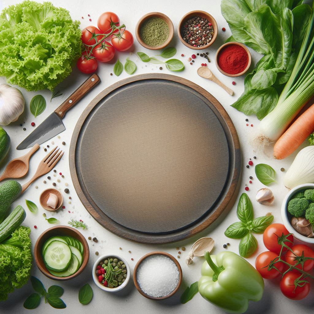 Crisp greens and fragrant herbs arranged in a minimalist, modern composition, pure freshness on display.