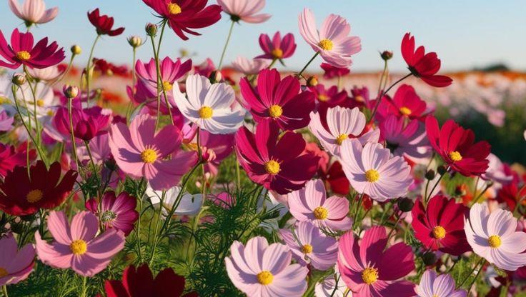 Cosmos flowers are hydroponic plants that can also be grown in a hydroponic system, where their roots develop in nutrient-rich water without soil, ensuring optimal growing conditions