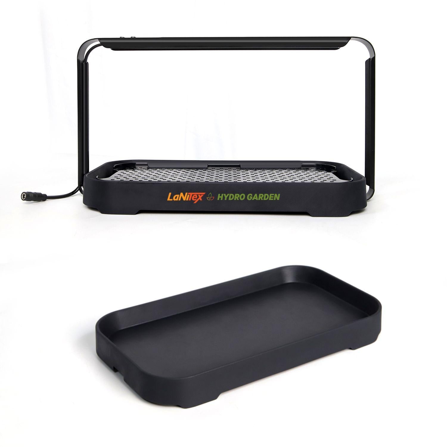 Black LED grow light with 'LaNiTex' branding on a white background