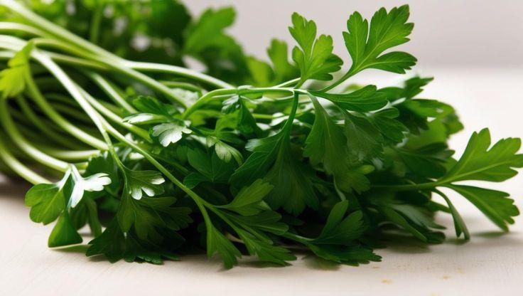 Parsley thriving in a hydroponic growing system, its lush green leaves forming dense clusters, showcasing efficient soil-free cultivation of hydroponic plants.
