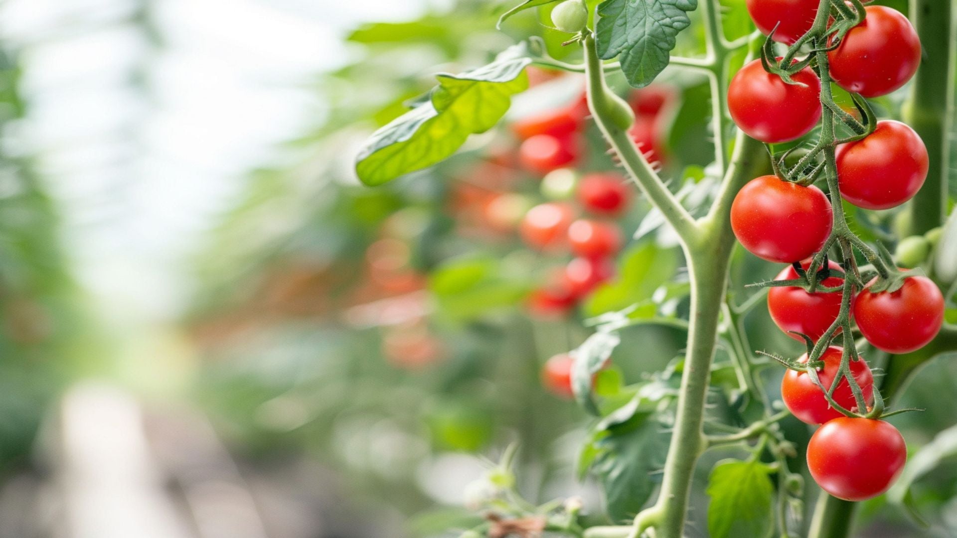 Fresh tomatoes glistening under natural light, showcasing their vibrant color.