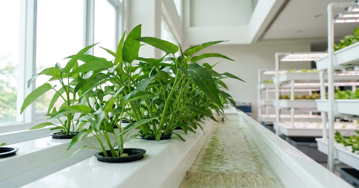 Kangkung (Ipomoea aquatica) growing in NFT hydroponic system, Sunshine Coast Queensland Australia