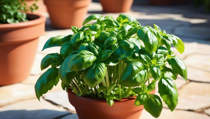 Basil thriving in a hydroponic growing system, its vibrant green leaves covered in dewdrops, showcasing efficient soil-free cultivation of hydroponic plants.