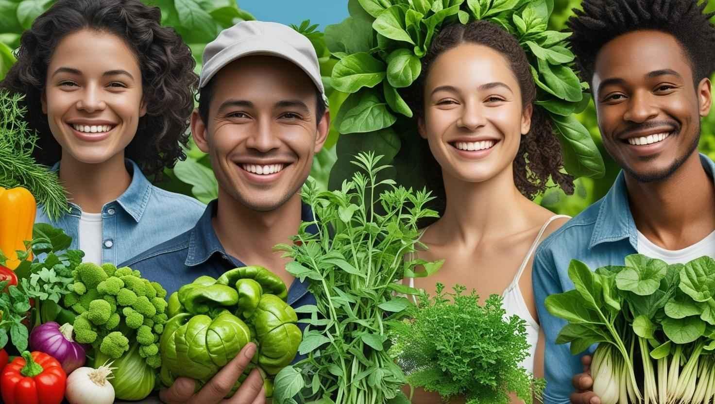 Gardeners with vegetables