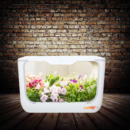 A white hydroponic grow box using advanced technology to enhance indoor gardening.