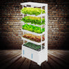 Hydroponic tower growing leafy greens in a controlled indoor hydroponic garden.