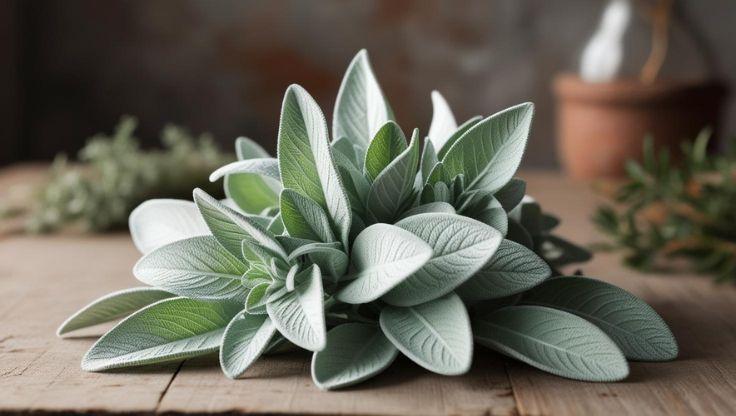 Sage flourishing in a hydroponic growing system, its soft green leaves spreading densely, highlighting the success of soil-free cultivation