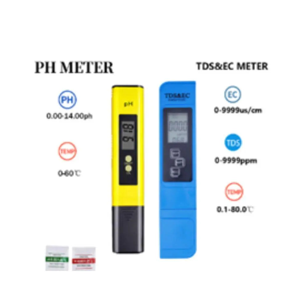 Two digital meters labeled &