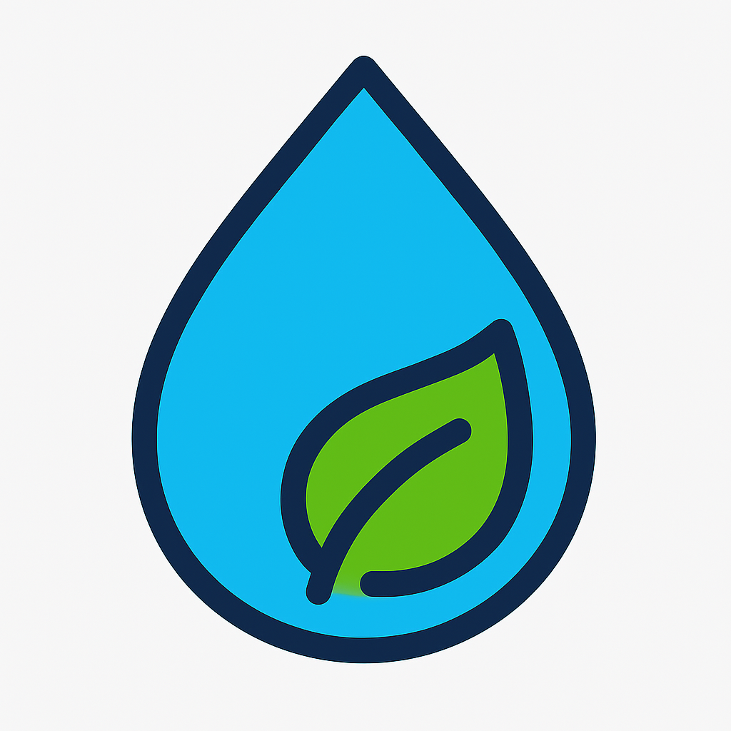 Water icon with leaves