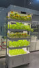 A sleek hydroponic vegetable garden system designed for indoor use, featuring LED lighting and automated nutrient delivery.
